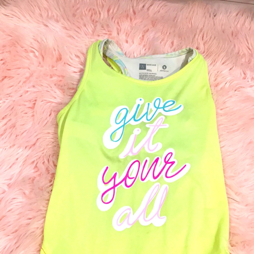 Cute * Give It Your All* shirt 👚 with short shirt under it.